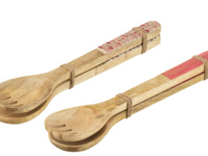 Woonaccessoire Loontand Mangohout Roze - Set van 2