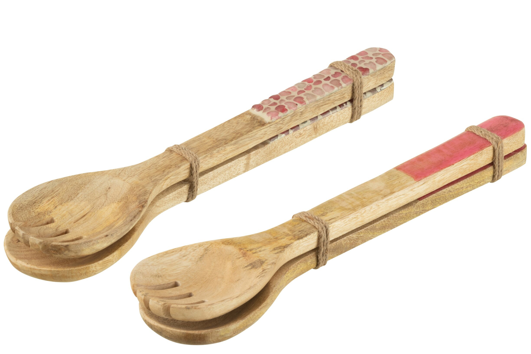 Woonaccessoire Loontand Mangohout Roze - Set van 2
