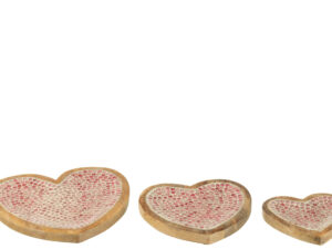 Serveerplank Beitum Mangohout Roze - Set van 3