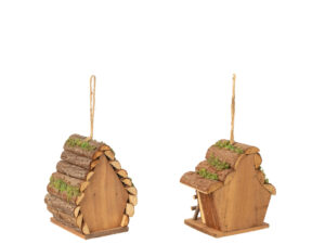 Vogelhuisje Keirrek Hout Naturel - Set van 2