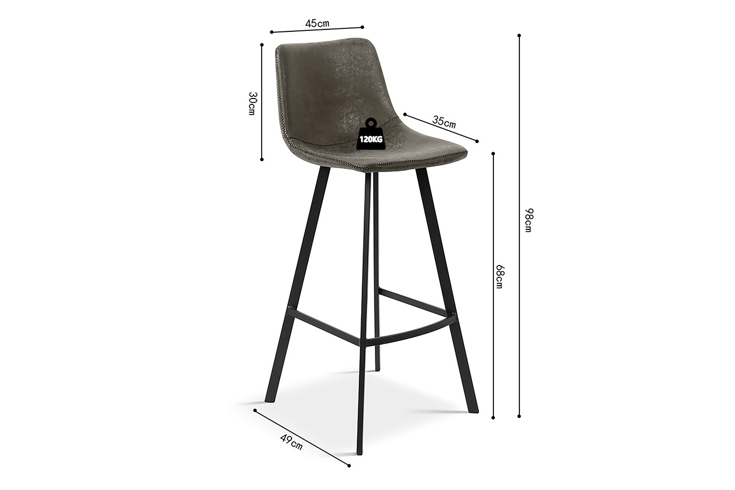 Counterstoel Maantin Grijs - Afbeelding 10