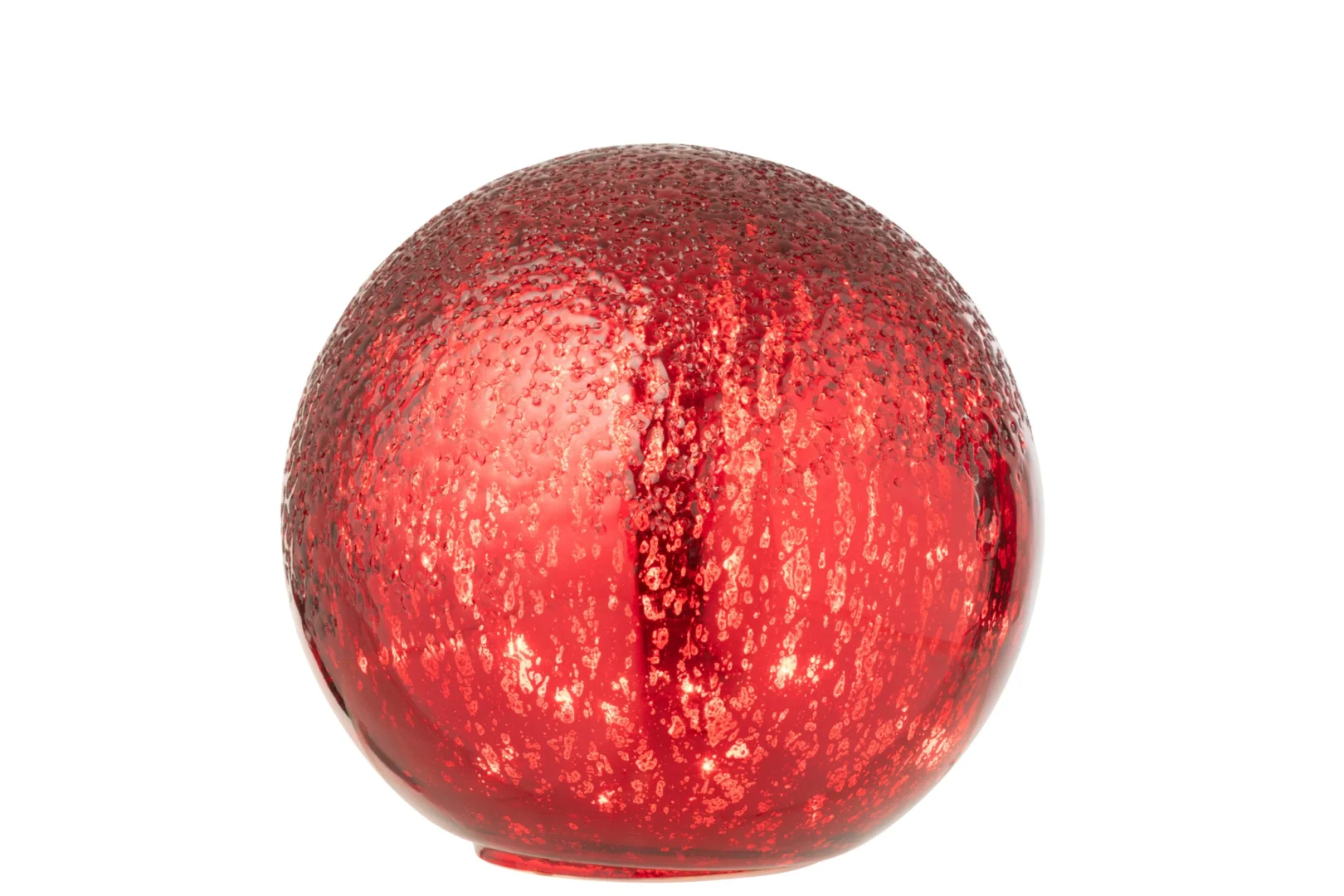 Brirraro glazen kerstbal rood craqueléglas met LED, sfeervol en groot decoratief woonaccessoire