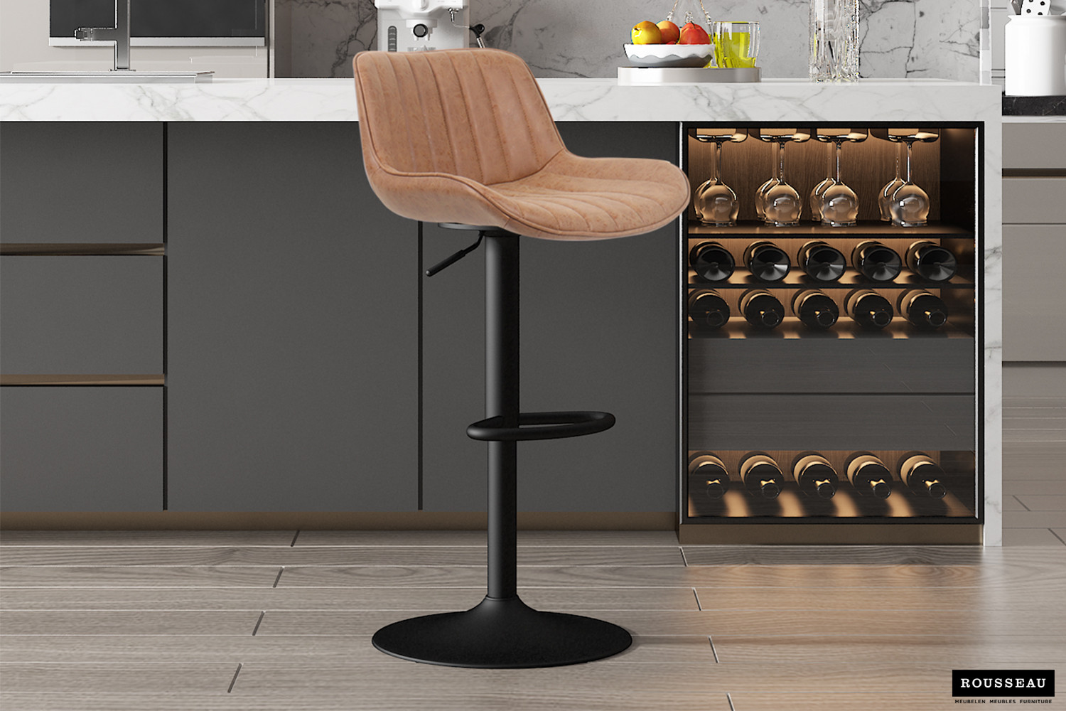 Barkruk Daammia Cognac - Afbeelding 2