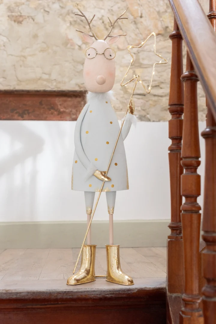 Decoratiefiguur Griernio Metaal Goud H76,5 cm - Set van 2 - Afbeelding 4