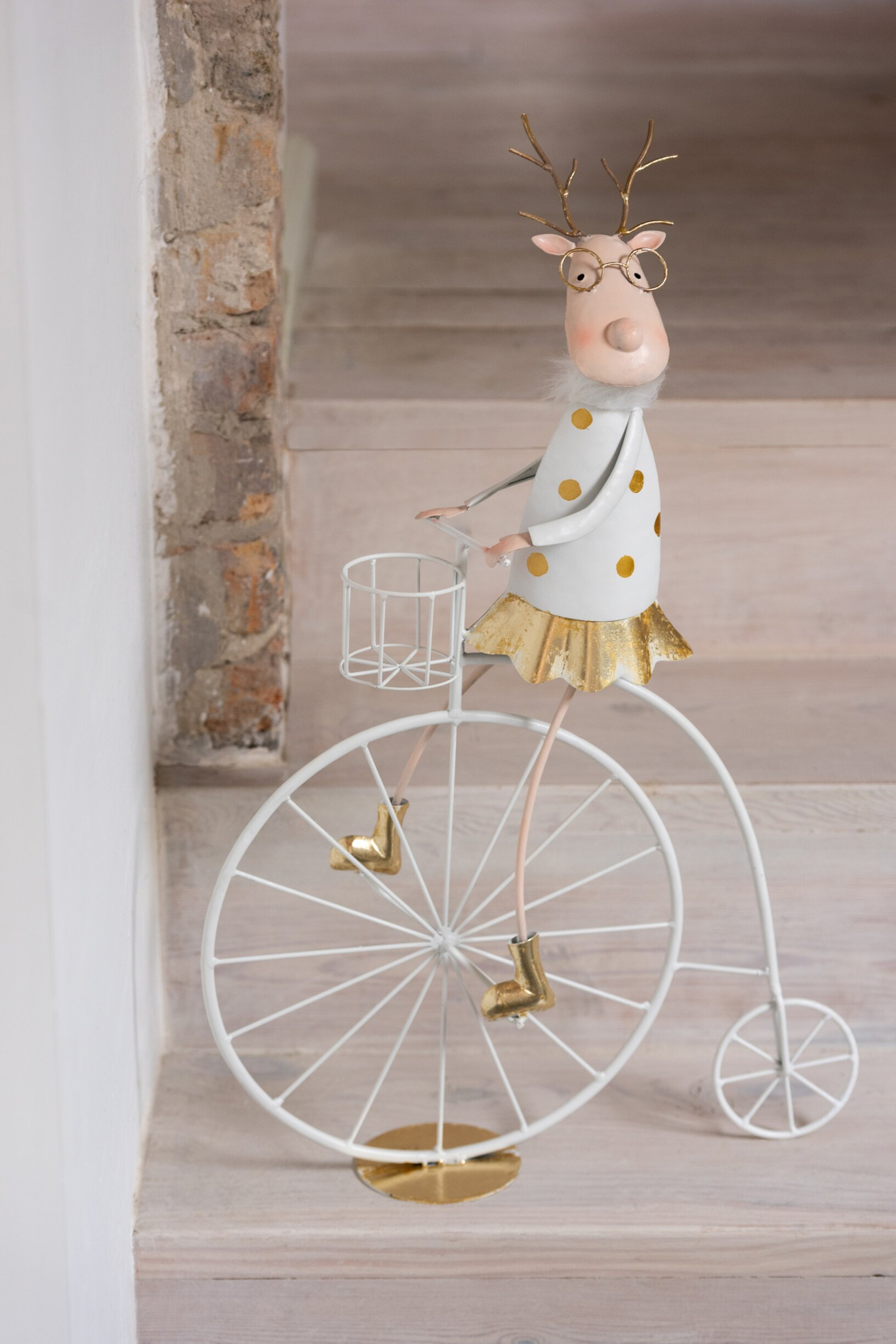 Decoratiefiguur Trilang Metaal Goud H63,5 cm - Set van 2