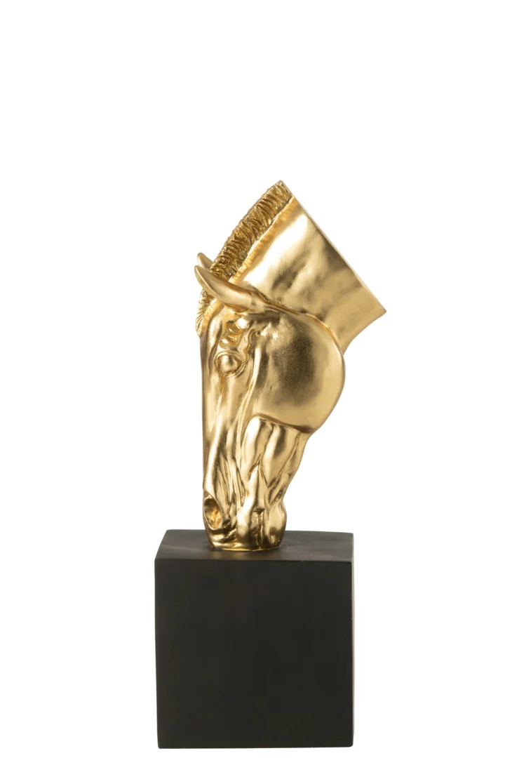 Beeld Hoormer Polyresin Goud H44 cm - Afbeelding 2