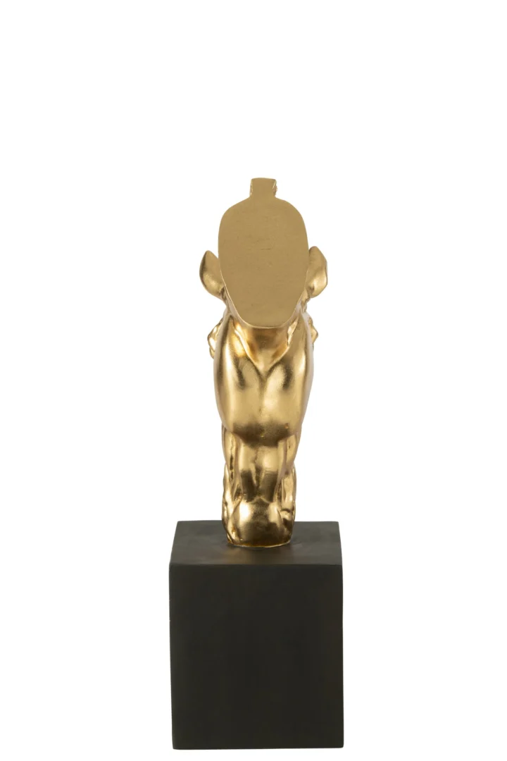 Beeld Hoormer Polyresin Goud H44 cm - Afbeelding 3