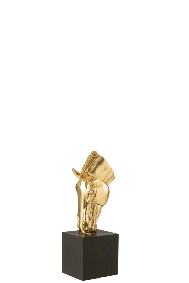 Beeld Hoormer Polyresin Goud H44 cm - Afbeelding 4