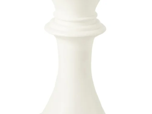 Woonaccessoire Vaandone witte polyresin schaakkoning, 70 cm hoog met strak silhouet