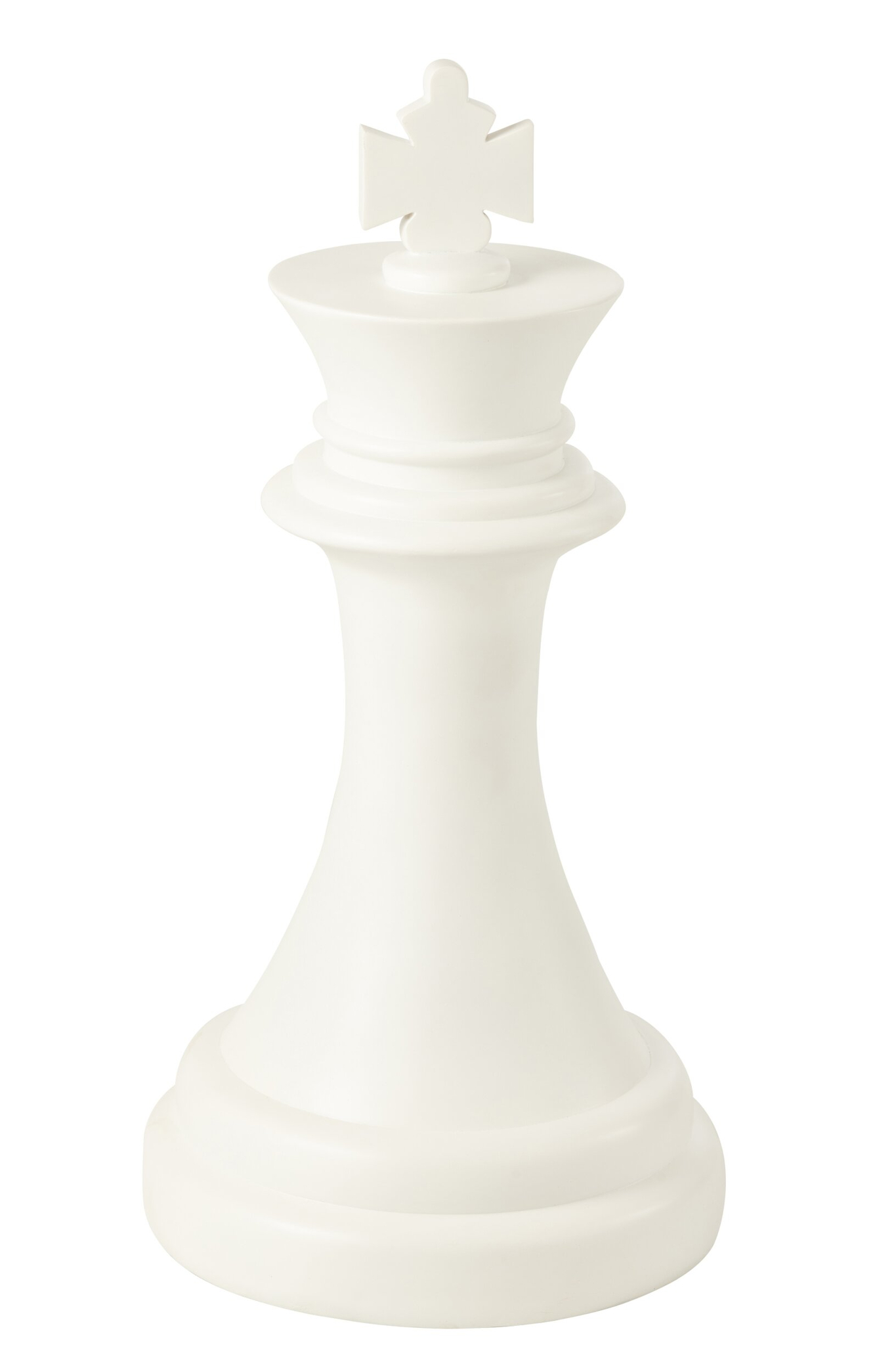 Woonaccessoire Vaandone witte polyresin schaakkoning, 70 cm hoog met strak silhouet