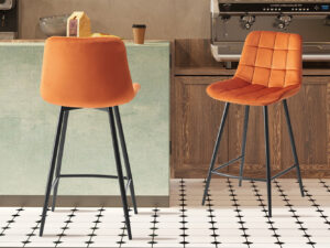 Counterstoel Skesone Velvet Oranje