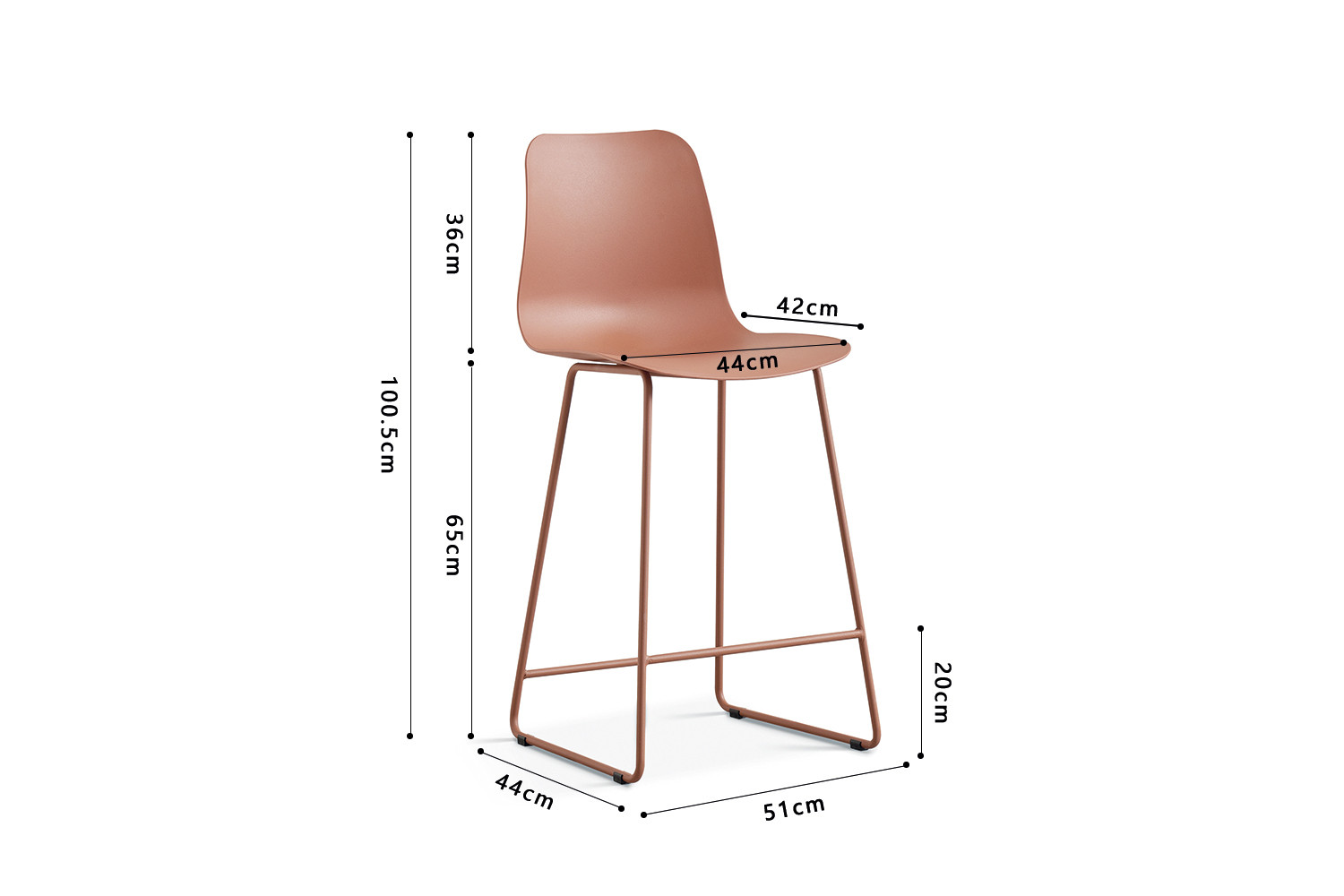 Barkruk Filon Terracotta - Afbeelding 7