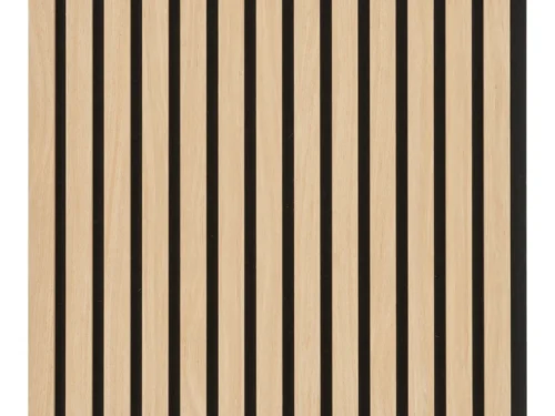 Woonaccessoire Flienura MDF naturel, set van 2 met eikenfineer-look en geluiddempende lattenstructuur