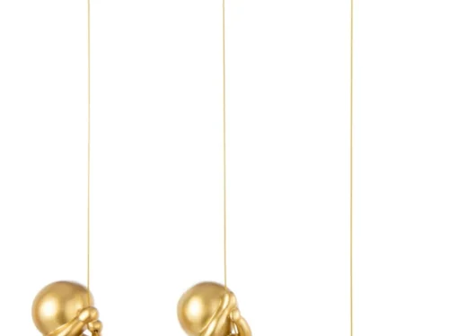 Wanddecoratie Giemor goud set van 3 hangende figurines met lange koorden en verfijnde glans