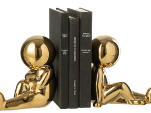Boekensteun Triellis Steen Goud - Set van 2