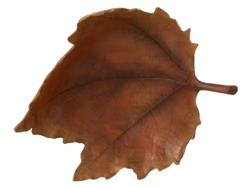 Dienblad Reisero Oranje in bladvorm, decoratief woonaccessoire met natuurlijke textuur en warme oranje tint