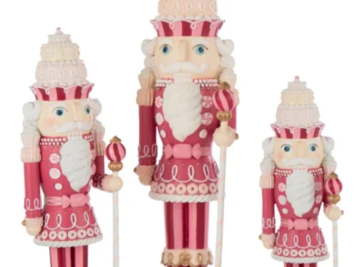 Notenkraker Grildena Wit decoratie in wit met roze accenten, 55,5 cm hoog, winterse woonaccessoire