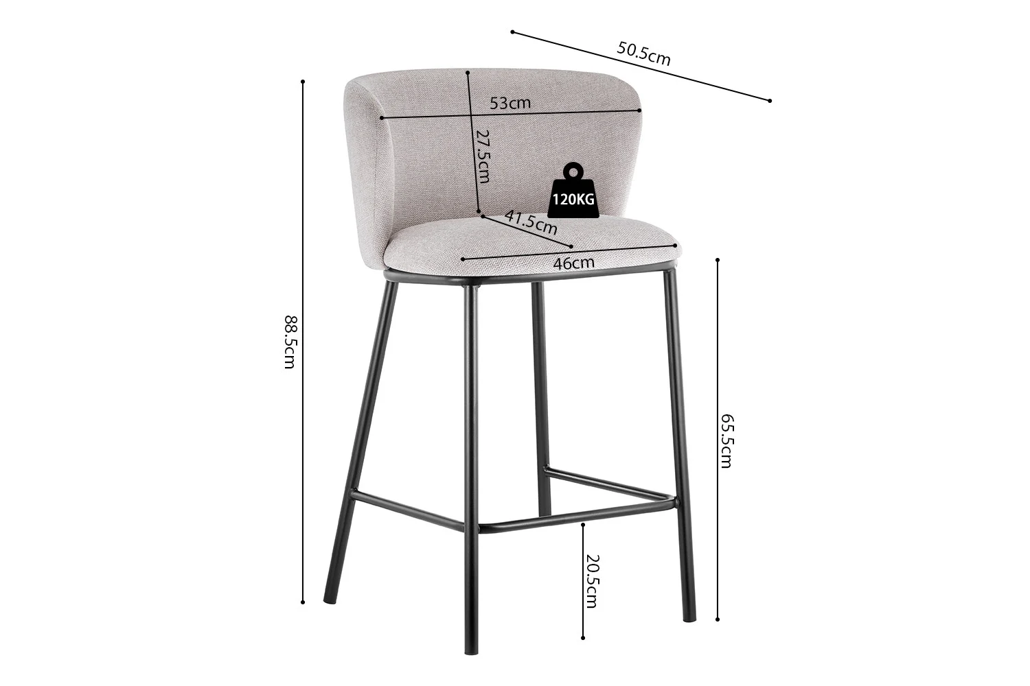 Barkruk Raalella Beige - Afbeelding 9