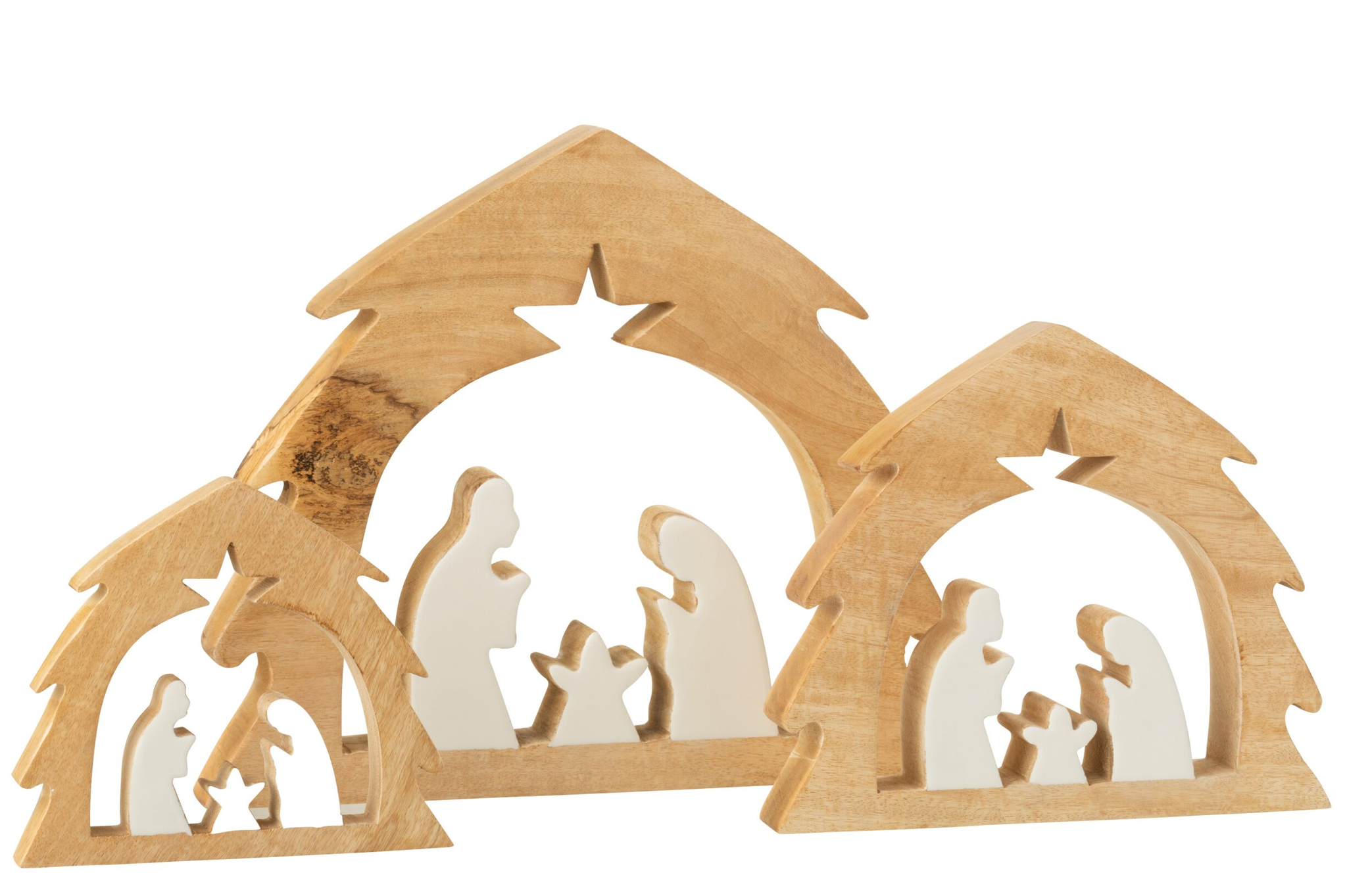 Kerststal Teilvas Mangohout Wit