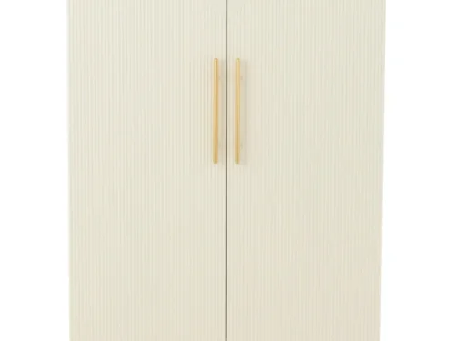 Ladekast Steesane wit 45 cm met gouden accenten en slanke metalen poten