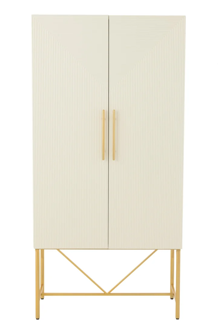 Ladekast Steesane wit 45 cm met gouden accenten en slanke metalen poten