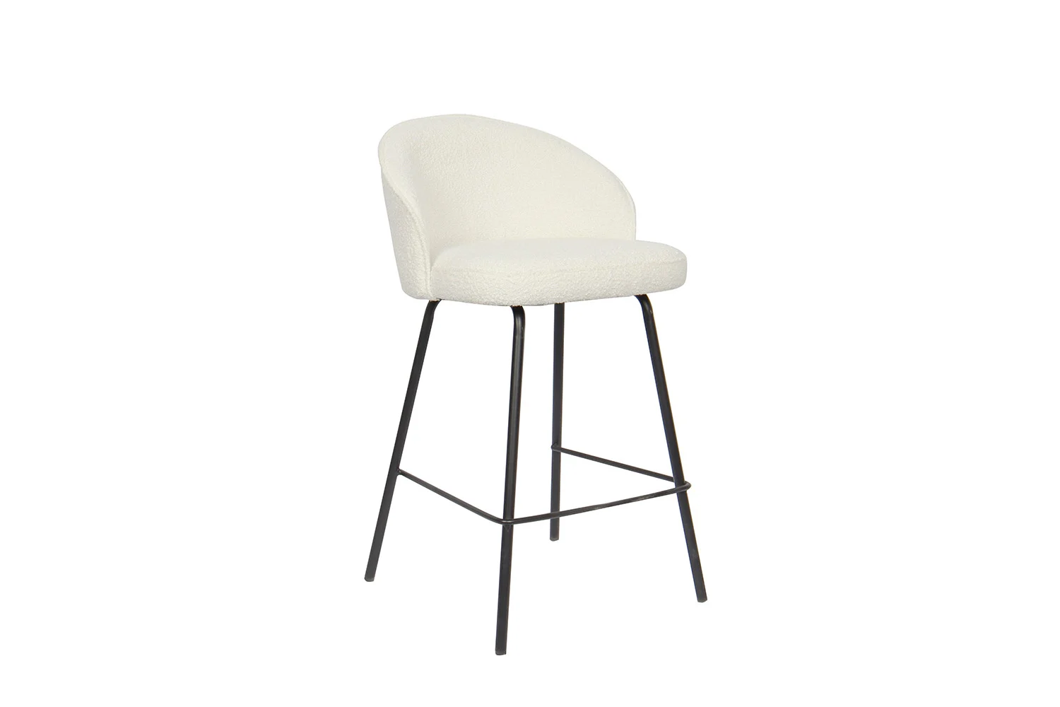 Counterstoel Emilia Bouclé Wit - Afbeelding 4