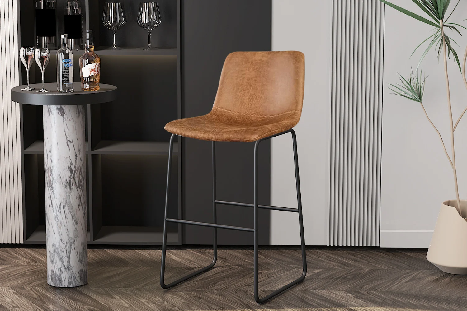Barkruk Grerun Cognac - Afbeelding 2