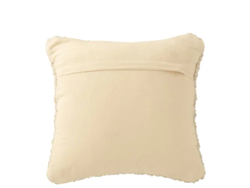 Laandia beige polyesterkussen 45x45 cm met geweven textuur en zachte uitstraling