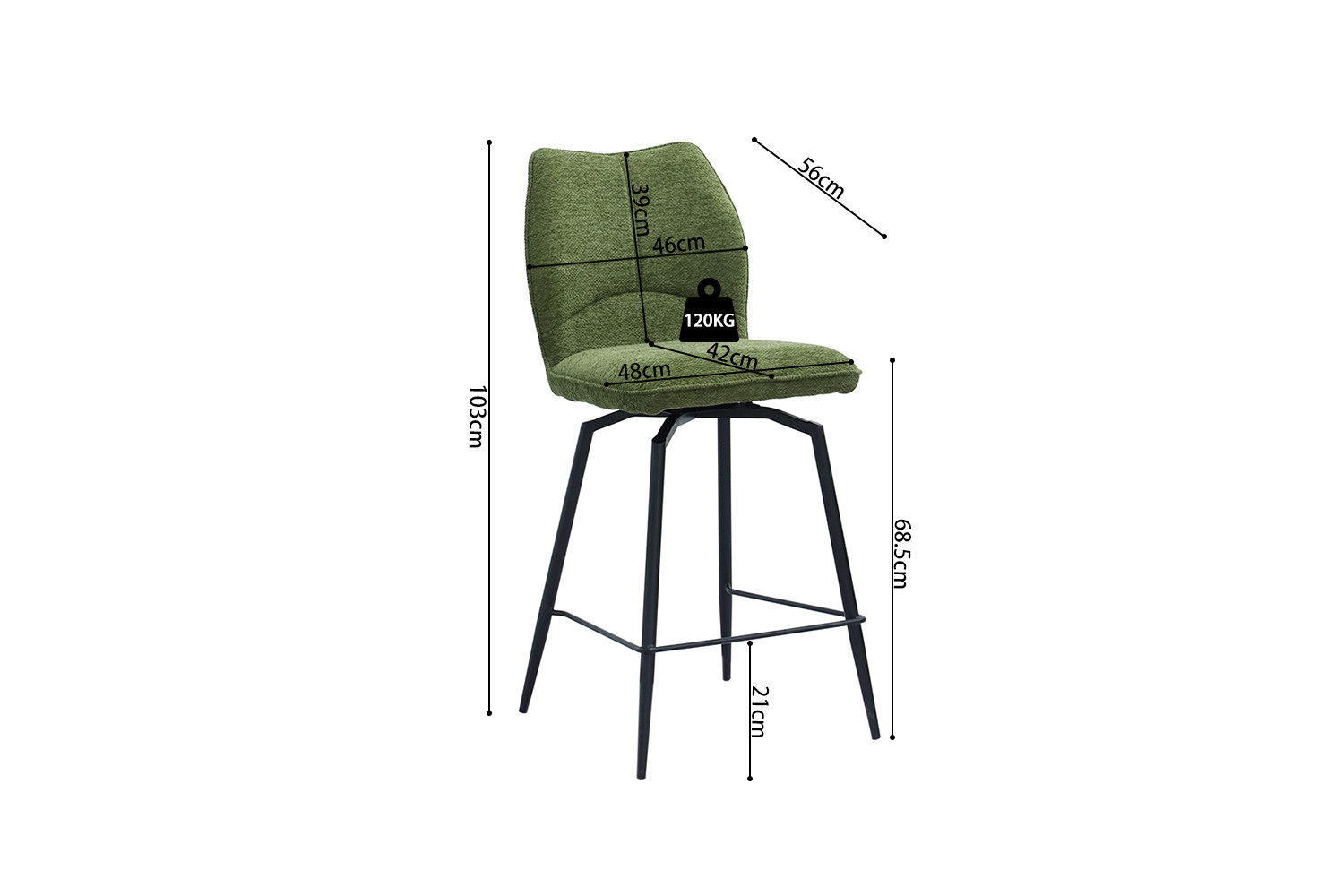 Barkruk Steemol Groen - Afbeelding 12