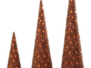 Decoratie Tausak Metaal Bruin - Set van 3
