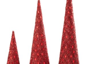 Decoratie Brinos Metaal Rood - Set van 3