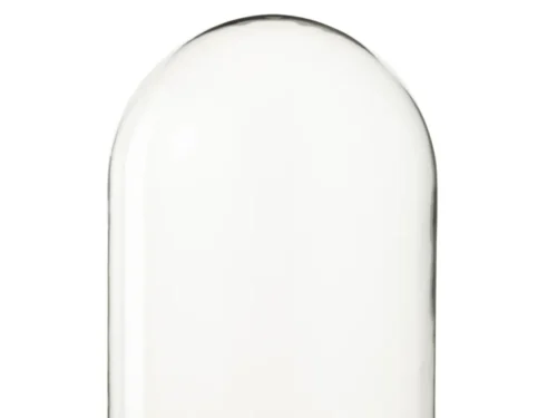 Decoratie Klaandos Glas Naturel stolp met naturel glas en dennenhouten voet, compact en stijlvol