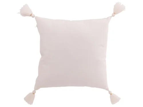 Wit sierkussen Zulvis 45x45 cm van katoen met speelse kwastjes