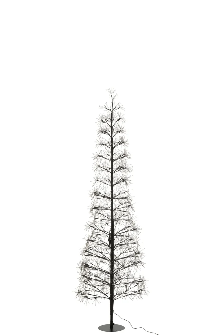 Kunstboom Brena Koper Zwart H180 cm met open ijzeren frame en warm-witte LED-verlichting