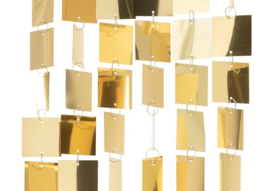 Gordijn Tumas Goud met vierkante gouden PVC tegels voor een warme, moderne uitstraling