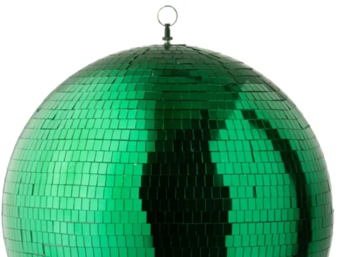 Spiegel Fleetir Groen 40x40 cm, smaragdgroene spiegelbol van 100% spiegelglas voor stijlvolle woondecoratie