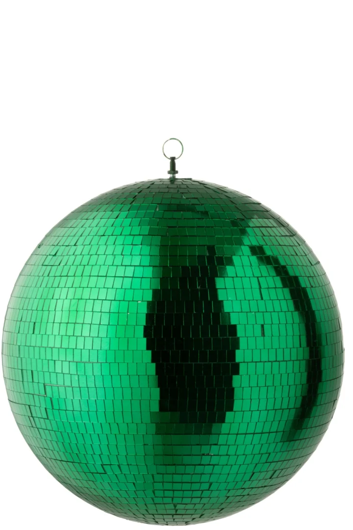 Spiegel Fleetir Groen 40x40 cm, smaragdgroene spiegelbol van 100% spiegelglas voor stijlvolle woondecoratie