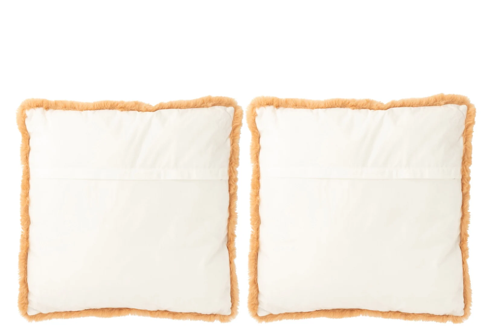 Hondenkussen Flielal set van 2, bruin-beige, 60 x 60 cm, zacht en comfortabel met warme fluffy rand