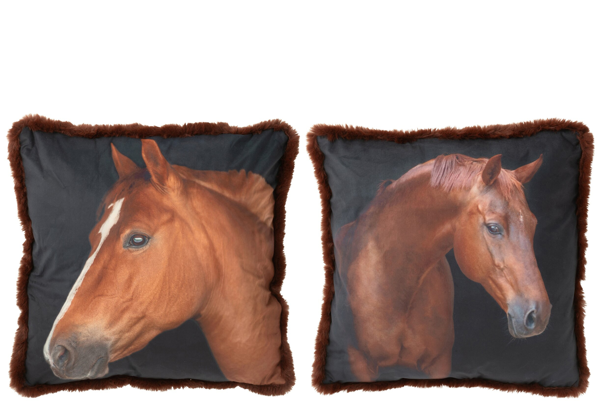 Paardenkussen Vunsik Bruin 60x60 cm - Set van 2 - Afbeelding 2