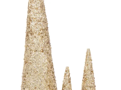 Decoratie Sernine Schuim Goud: glanzende gouden kegel met pailletten, groot en licht woonaccessoire