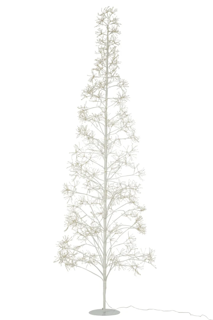 Kunstboom Neisak wit metaal, hoge slanke decoratieve boom van 240 cm met elegante takken