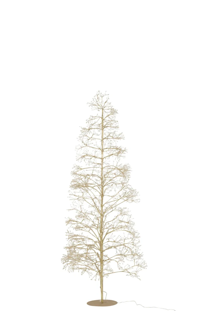 Stuboro kunstboom goud metaal, H210 cm, elegante sierboom met LED-aansluiting