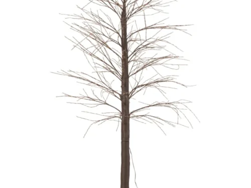 Bruine Kunstboom Joomesta met slanke stam, 210 cm hoog en LED-aansluiting