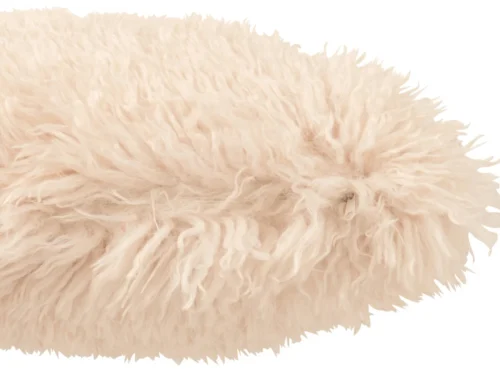 Kussen Zeitel beige 45x45 cm met zachte, fluffy faux-fur uitstraling in natuurlijke tinten