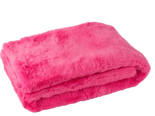 Deken Deenora Roze, zachte fluffy plaid in frisse roze tint voor bank of bed