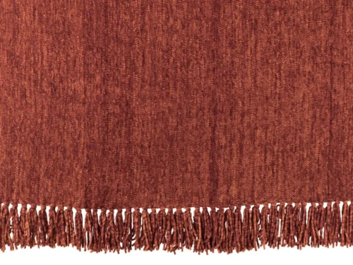 Bruine Deken Meintund met zachte chenillelook en speelse franjes, 170 x 130 cm