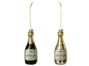 Decoratiehanger Zaannek Glas Zwart - Set van 2