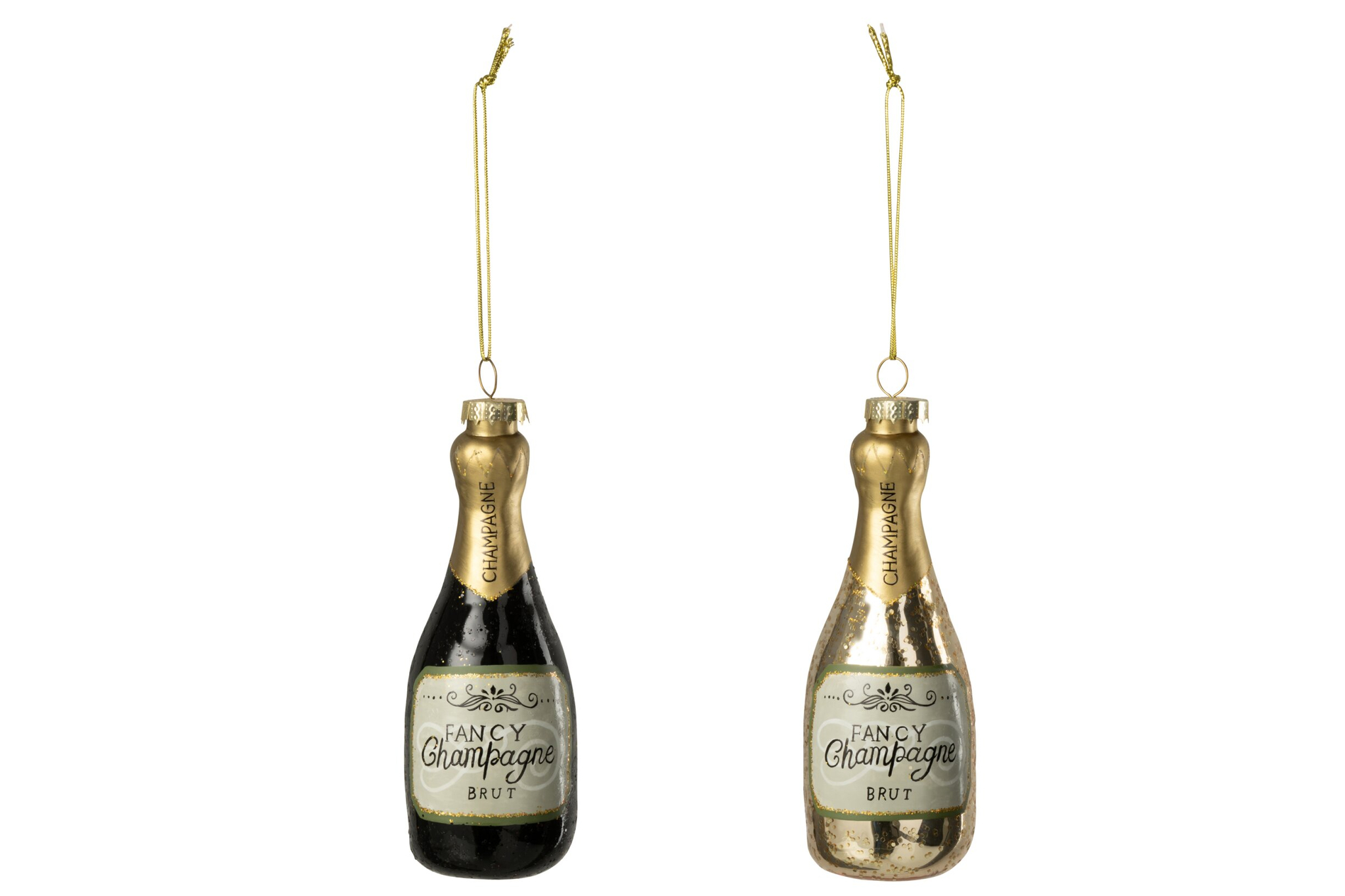 Decoratiehanger Zaannek Glas Zwart - Set van 2