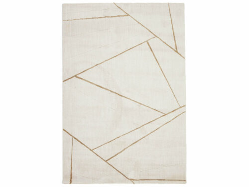 Vloerkleed Skaronte 240x160 cm, crème met geometrische lijnen en rustige neutrale uitstraling