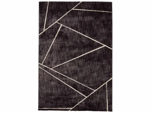 Vloerkleed Maatena 300x200 cm in kleur 4000, donker met geometrische lijnen en een rustige uitstraling